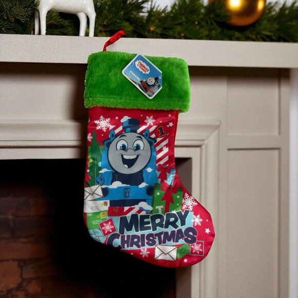 Thomas the Tank Engine & Friends Christmas Stocking 18" Velour  Merry Christmas - Picture 1 of 5
